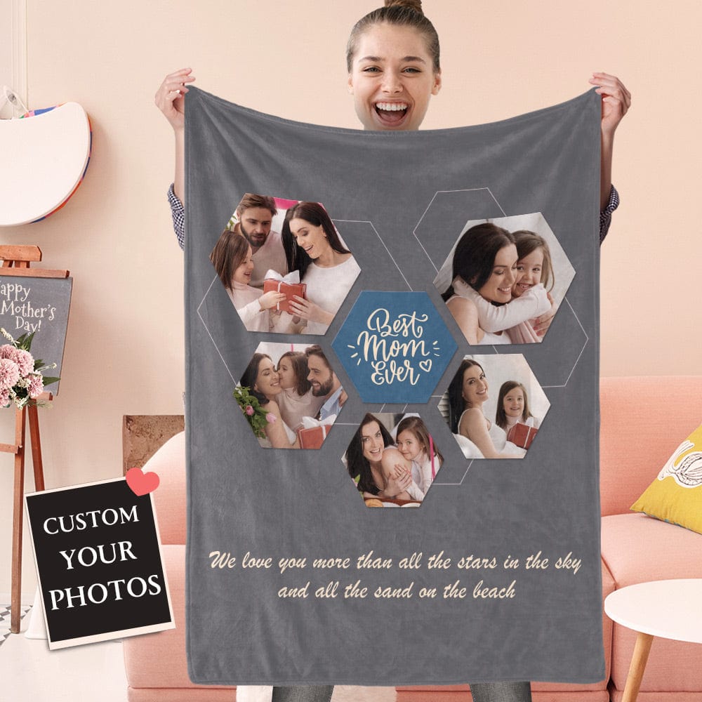 Mother's Day Blanket Personalized Photo Blanket Gifts - Best Mom Ever - Giftlab