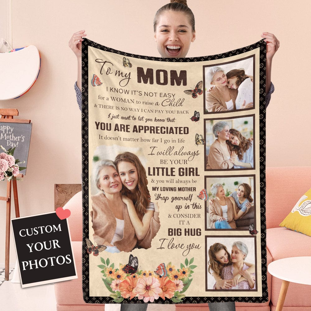 Mother's Day Blanket Custom Photo Blanket Dear Mom Gifts for Mom - Giftlab