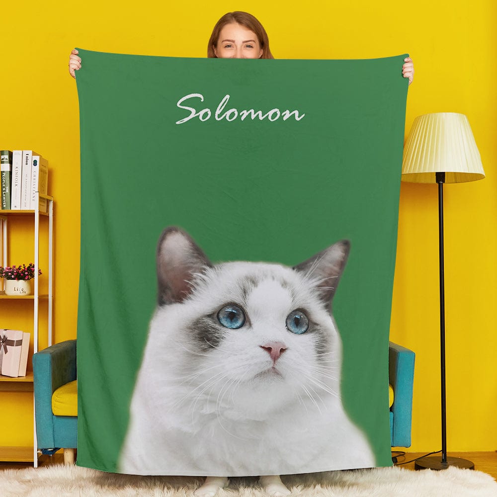 Custom Photo Blanket Personalized Pet Portrait Blanket - Giftlab