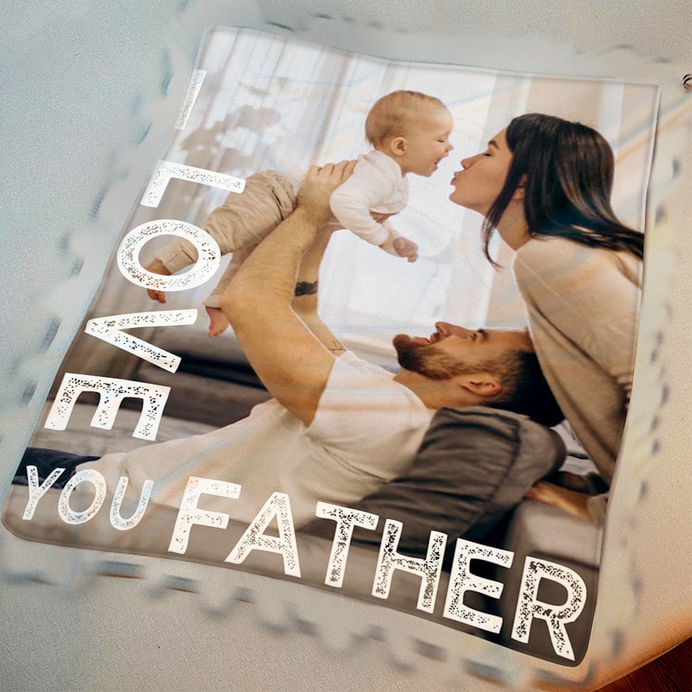 Father's Day Blanket Gift Personalized Photo Blanket the Best Gift for Dad - Giftlab