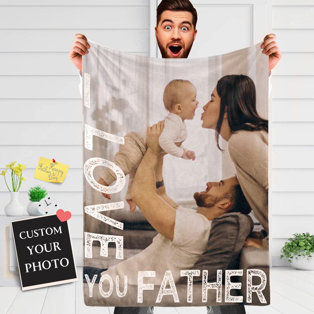 Father's Day Blanket Gift Personalized Photo Blanket the Best Gift for Dad - Giftlab
