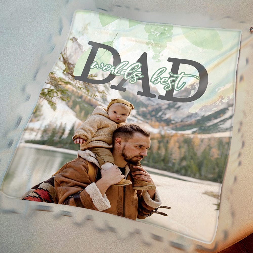 Father's Day Blanket Custom Father's Day Blanket with Photo the Best Gift for Dad - Giftlab