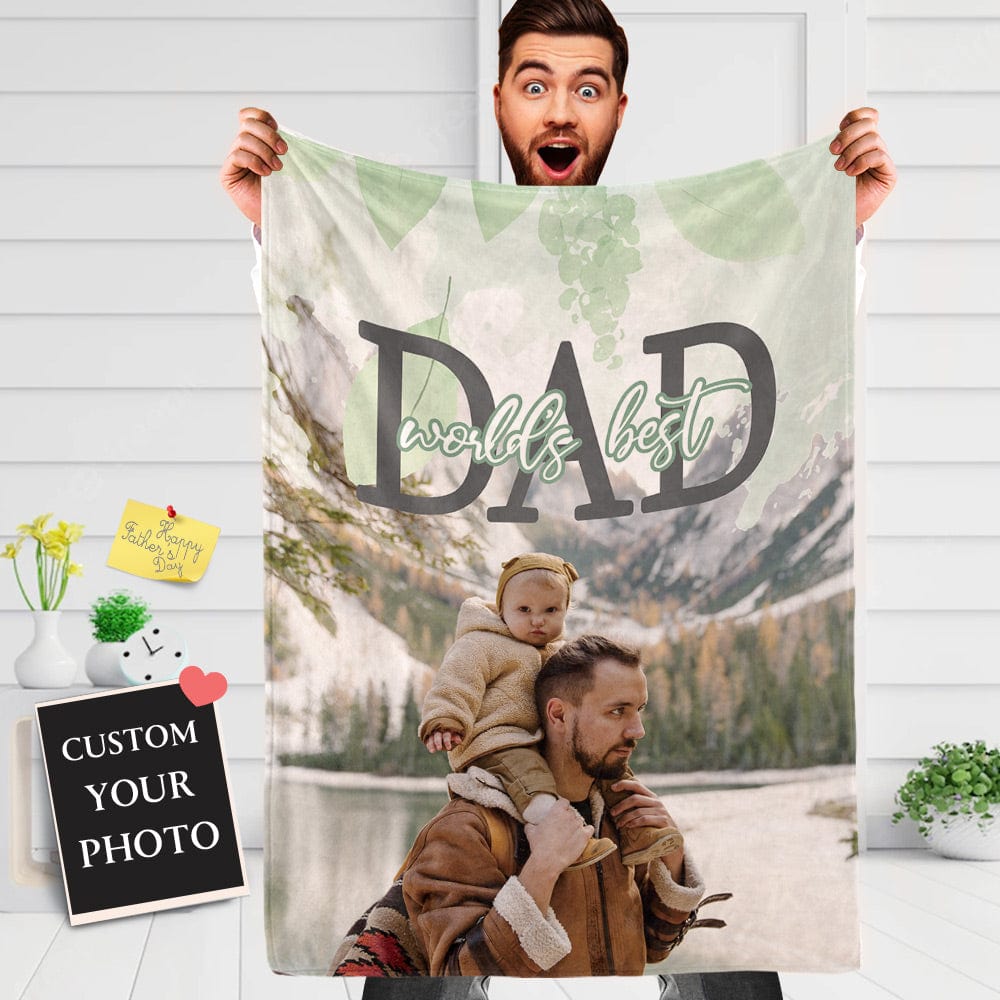 Father's Day Blanket Custom Father's Day Blanket with Photo the Best Gift for Dad - Giftlab