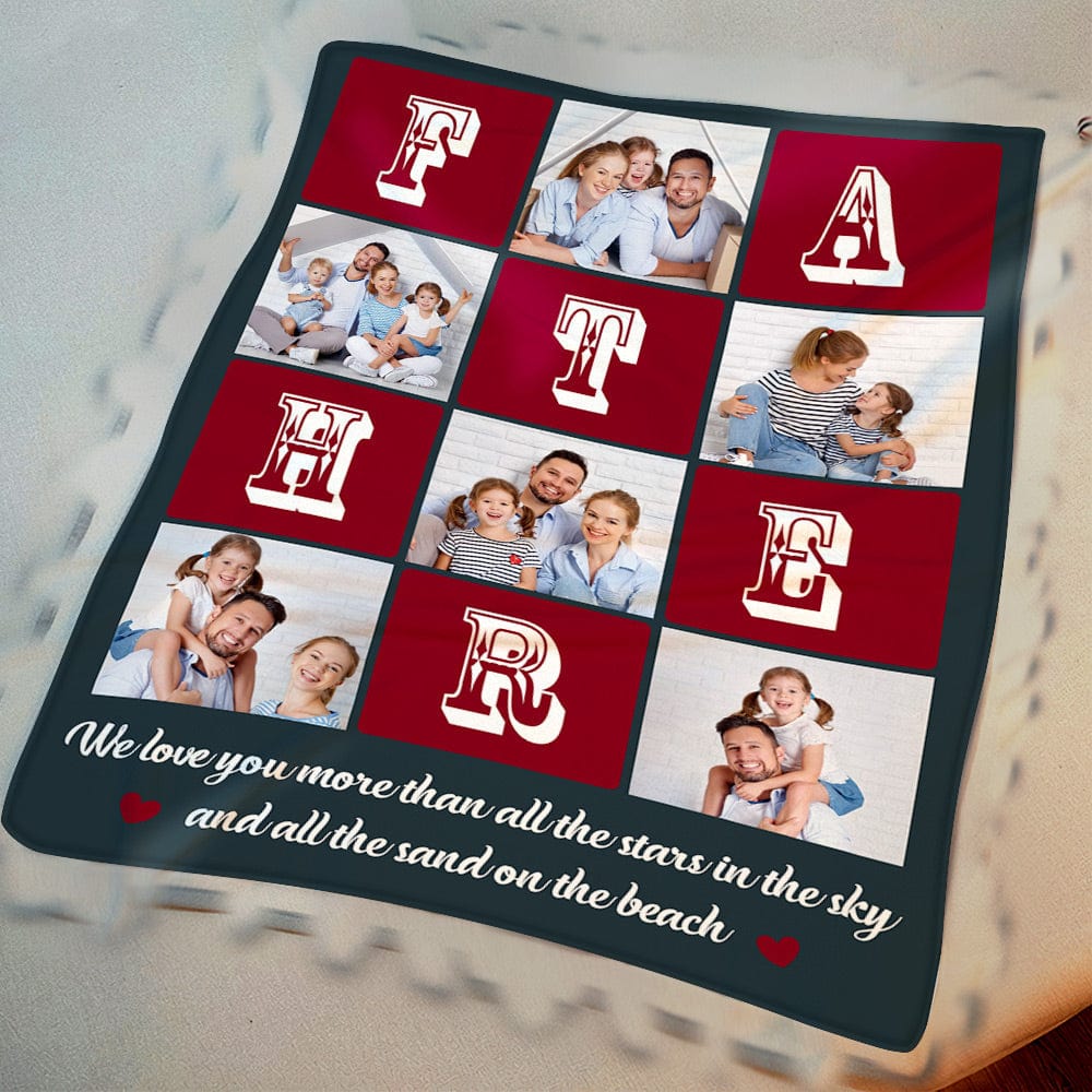 Father's Day Blanket Gift Personalized Photos Dad Blanket the Best Gift for Dad - Giftlab
