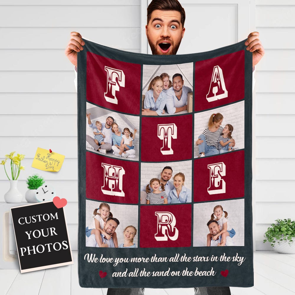 Father's Day Blanket Gift Personalized Photos Dad Blanket the Best Gift for Dad - Giftlab