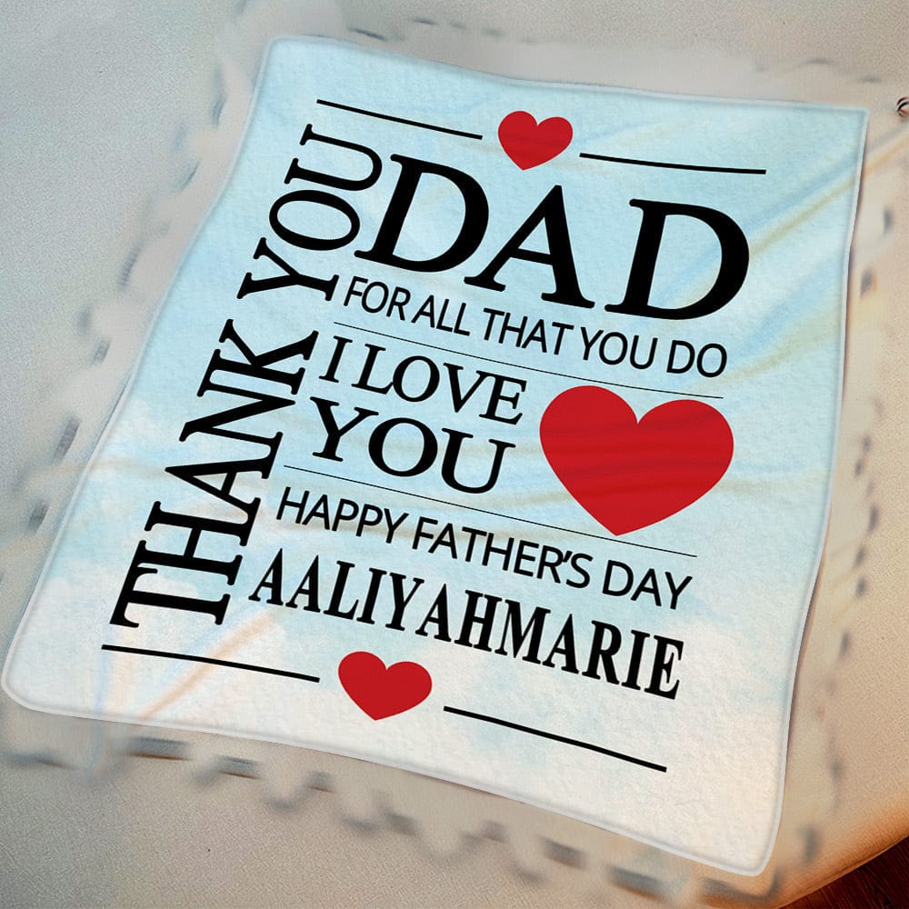 Father's Day Blankets Personalized Name Blanket for Dad the Best Gift for Dad - Giftlab