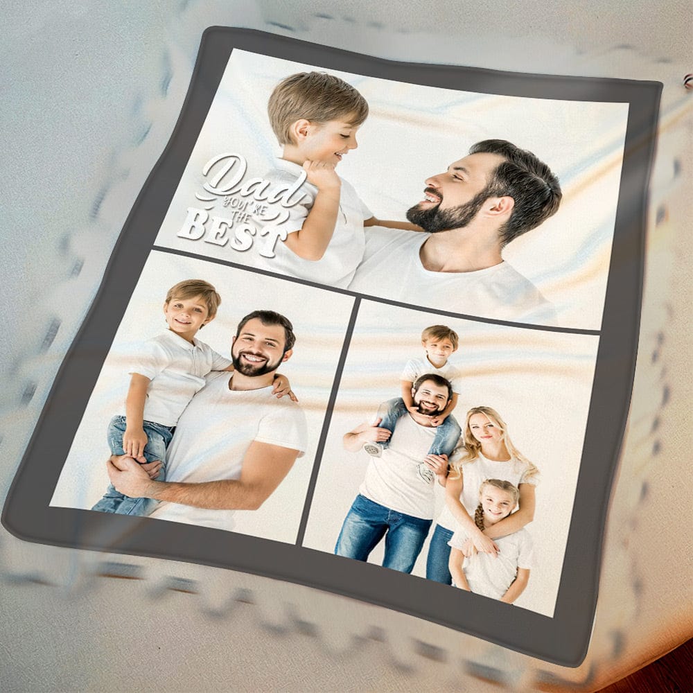 Father's Day Blankets Personalized Blankets for Dad Custom Photo Blanket for Dad the Best Gift for Dad - Giftlab
