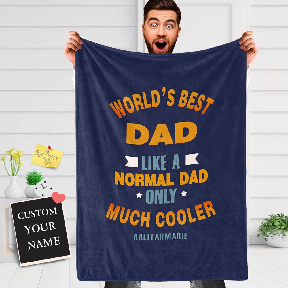 Father's Day Blanket Gift Custom World's Best Dad with Name the Best Gift for Dad - Giftlab