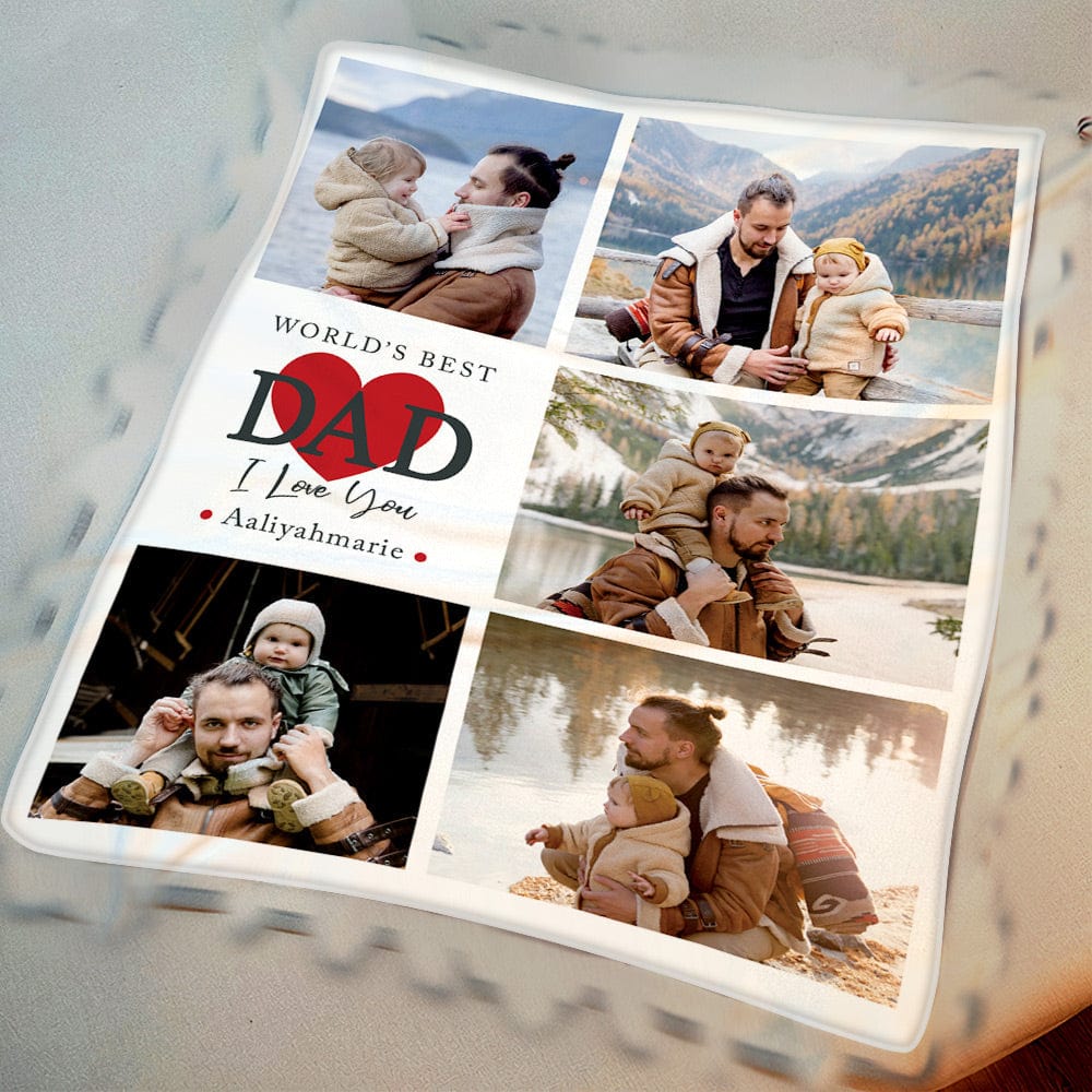 Father's Day Blanket Custom Photo Blanket Gift the Best Gift for Dad - Giftlab
