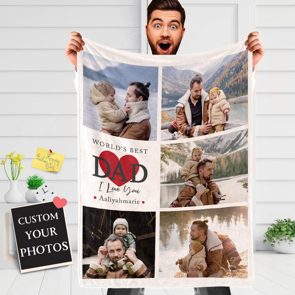Father's Day Blanket Custom Photo Blanket Gift the Best Gift for Dad - Giftlab