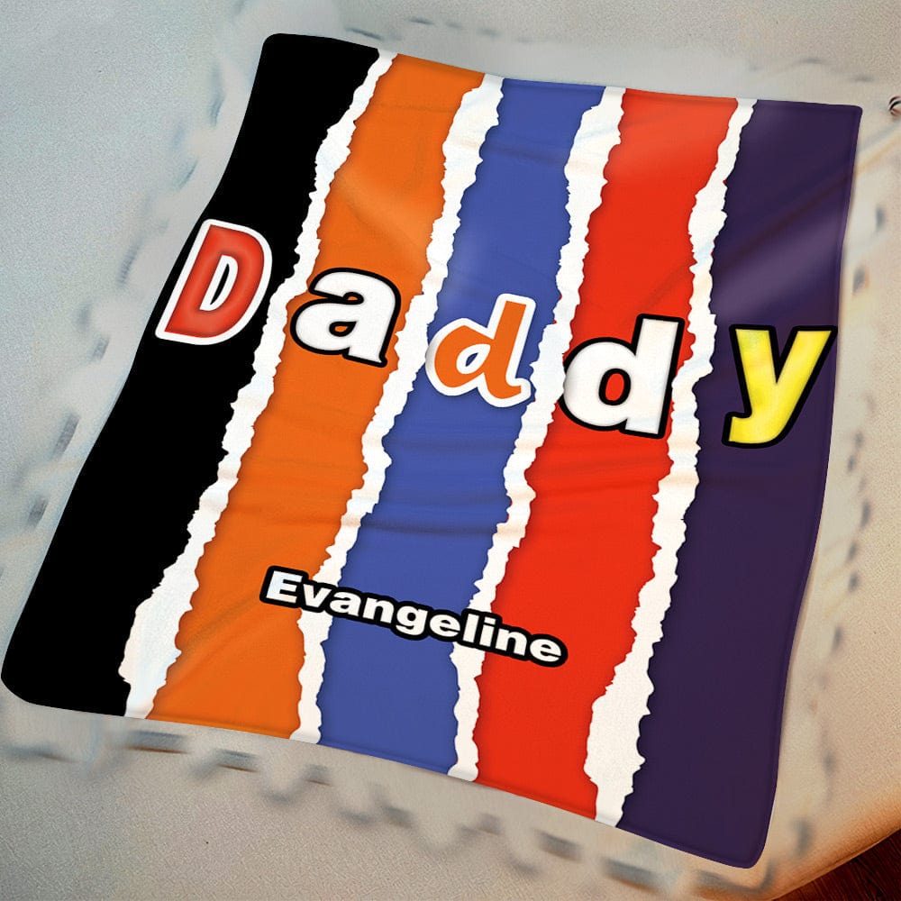 Custom Name Blanket Personalized Blanket for Dad Fathers Day Gift - Giftlab