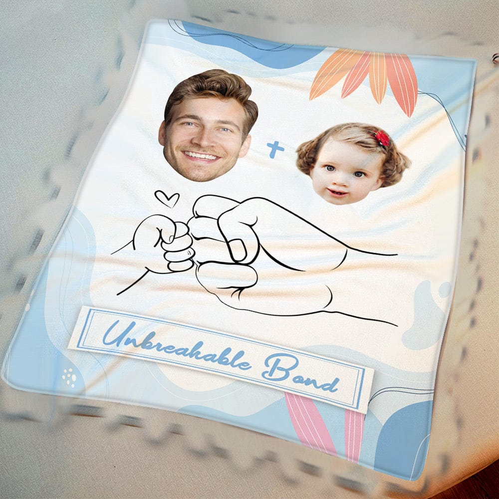 Custom Face Blanket Personalized Blanket for Dad Unbreakable Bond Between Father and Daughter - Giftlab