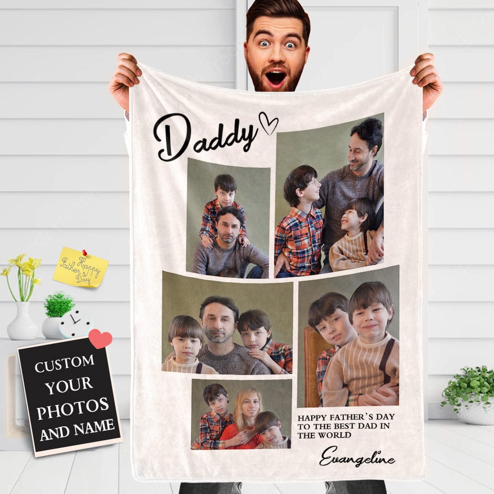 Father's Day Blanket Custom Photo Blanket Gift for Father - Giftlab