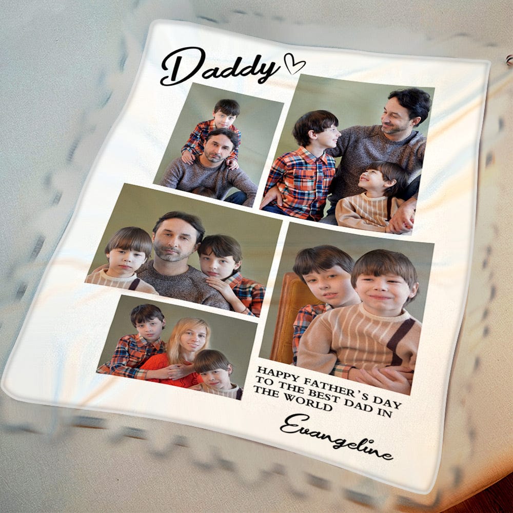Father's Day Blanket Custom Photo Blanket Gift for Father - Giftlab