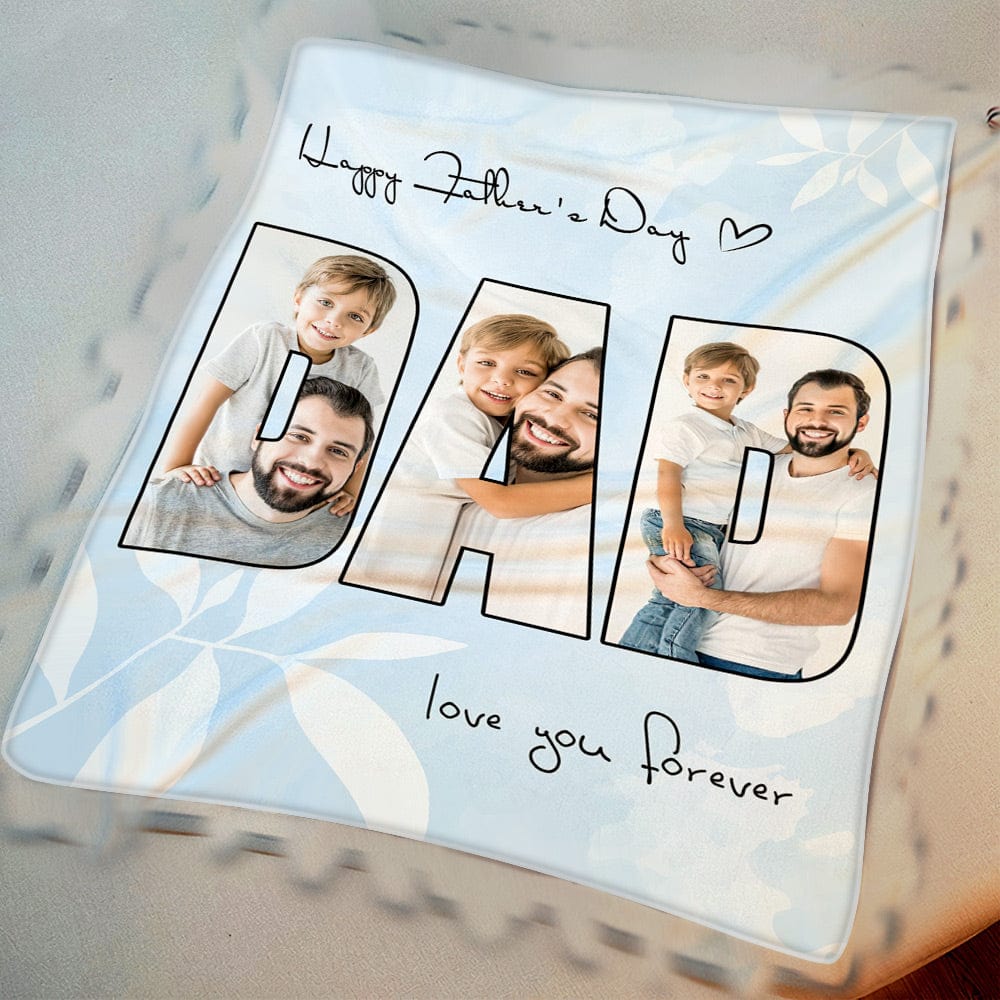 Custom Photo Blanket Personalized Blanket for Dad Father's Day Gift - Giftlab