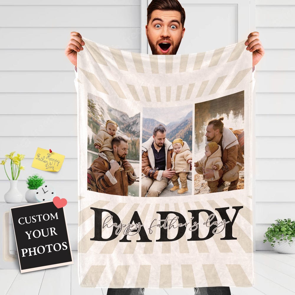 Father's Day Blanket Gift Custom Photo Blanket for Daddy Father's Day Gift - Giftlab