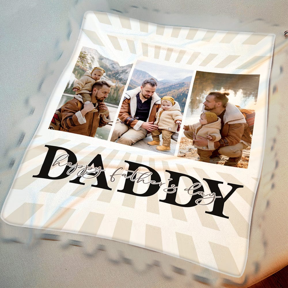 Father's Day Blanket Gift Custom Photo Blanket for Daddy Father's Day Gift - Giftlab