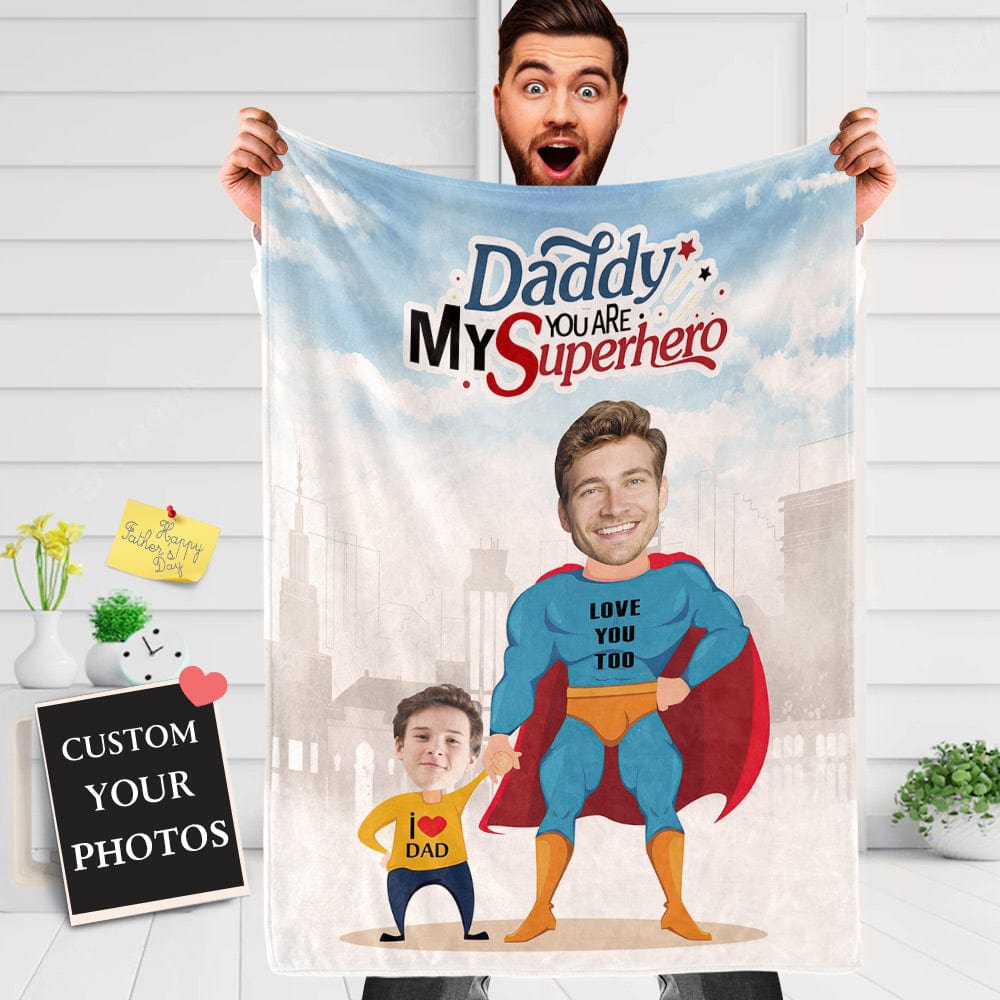 Custom Photo Blanket Personalized Blanket for Dad Father's Day Gift - Giftlab