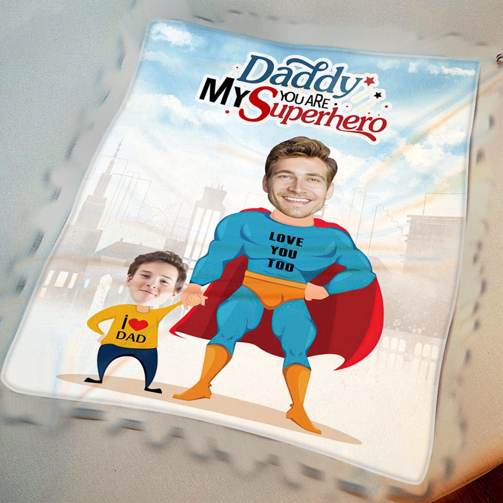 Custom Photo Blanket Personalized Blanket for Dad Father's Day Gift - Giftlab