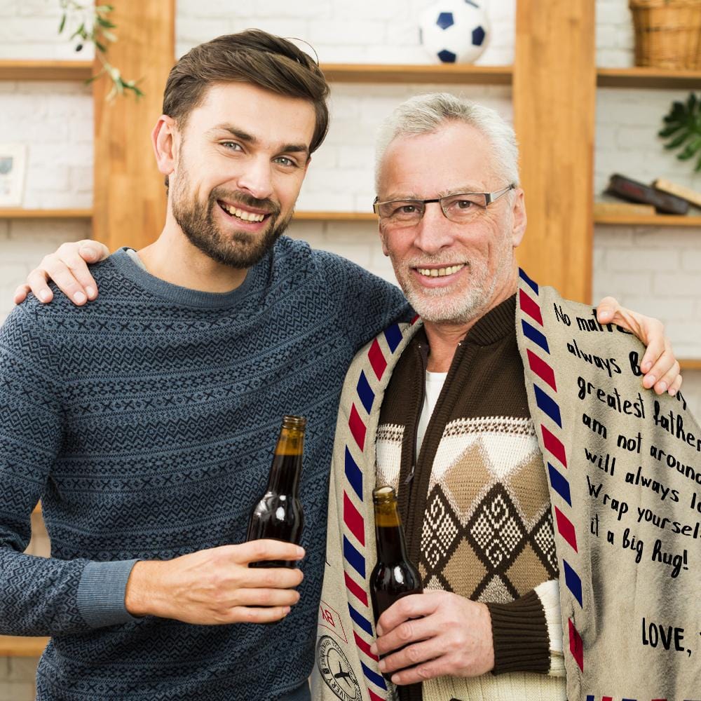 Custom Blanket To My Dad Father's Day Blanket Air Mail Letter Blanket - Giftlab