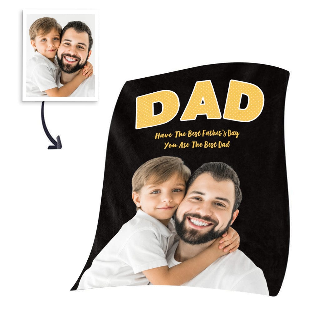 Custom Photo Blanket Portrait Photo Blanket Gifts for Dad - Giftlab