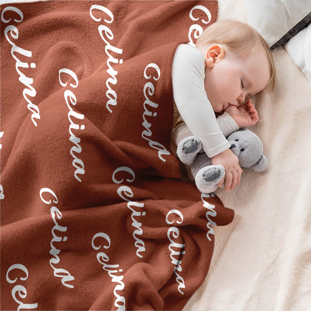 Custom Baby Name Blanket Personalized Super Soft Blanke Baby Shower Gifts - Giftlab