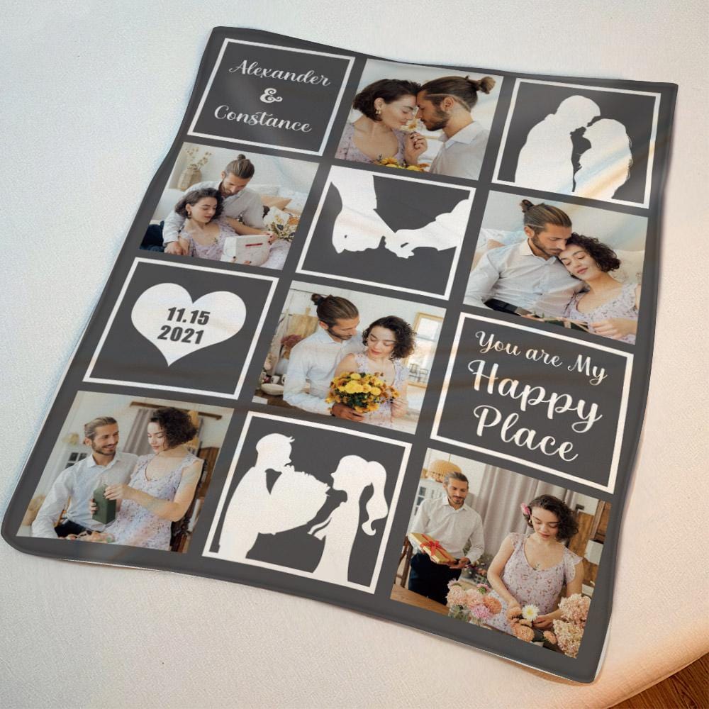 Custom Photo Blanket Valentine's Day Gifts for girlfriend - Giftlab