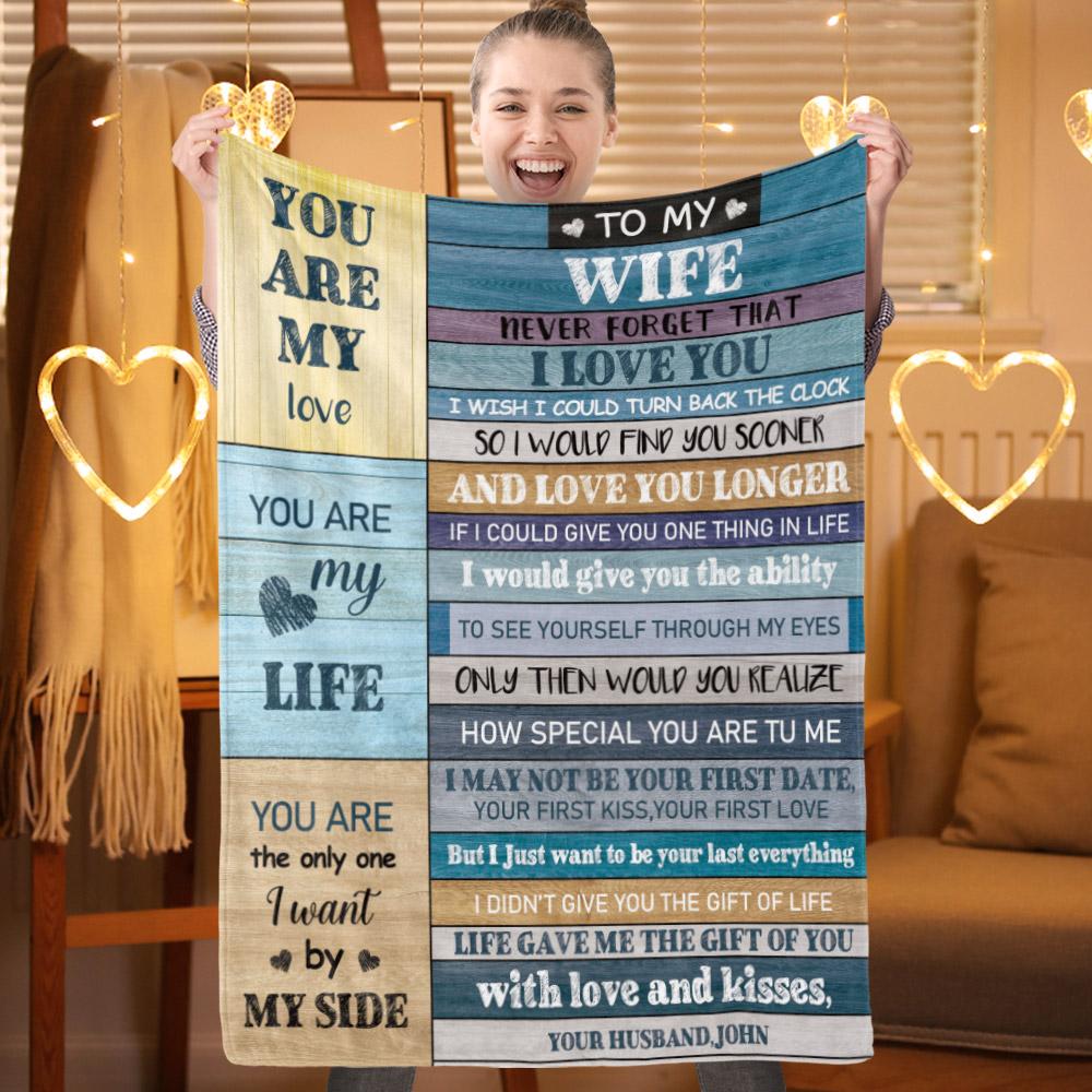 Cutsom Name Blanket You Are My Life Valentine's Day Anniversary Gifts - Giftlab