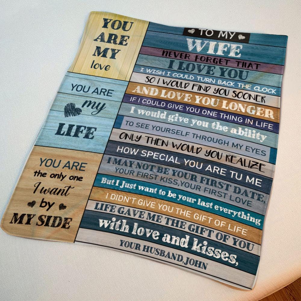 Cutsom Name Blanket You Are My Life Valentine's Day Anniversary Gifts - Giftlab