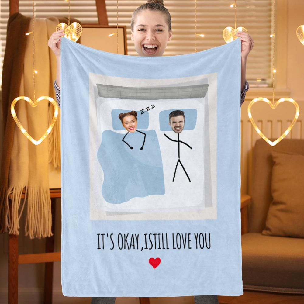 Custom Face Blanket Gift For Valentine's Day Long Distance Relationship Gift - Giftlab