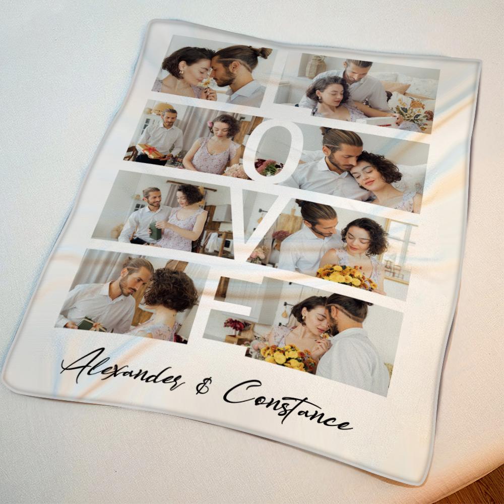 Valentine Throw Blanket Valentine's Day Gift Custom Love Photo Blanket - Giftlab