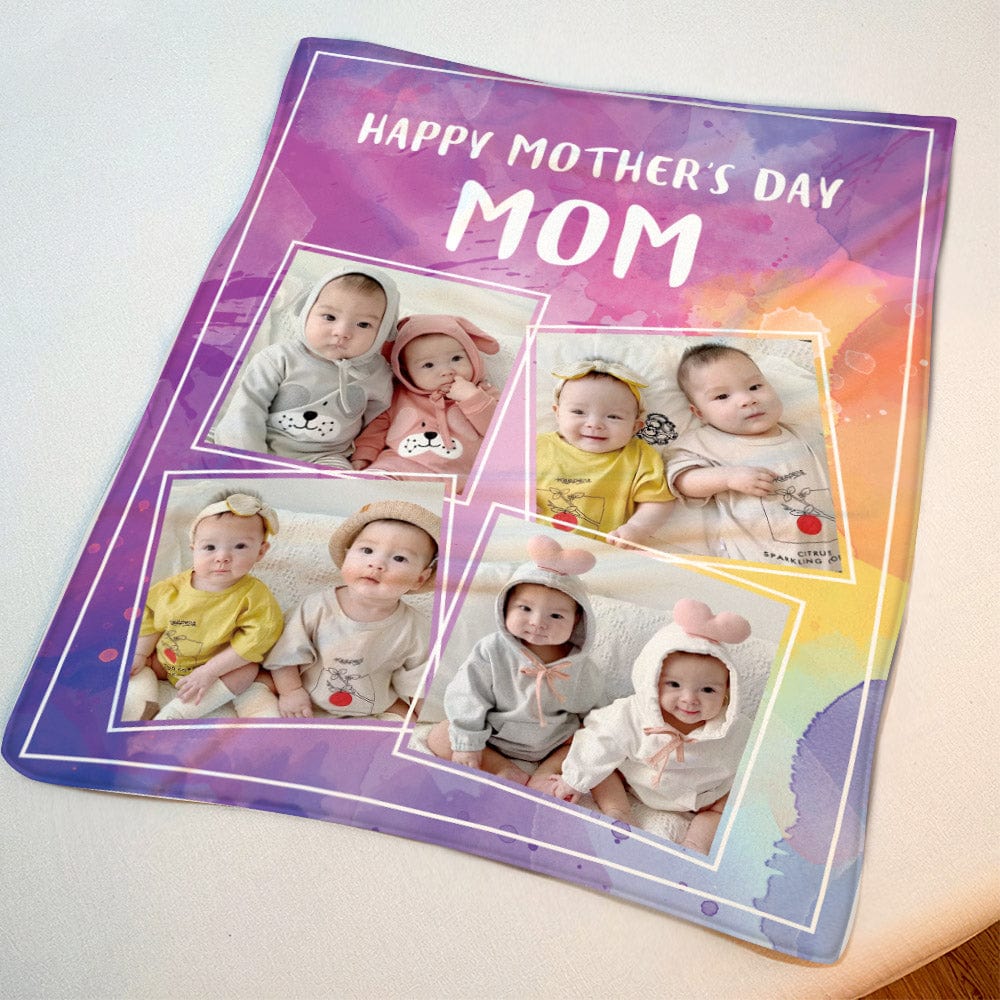 Mother's Day Blanket with Pictures Gifts for Mom Baby Photo - Giftlab