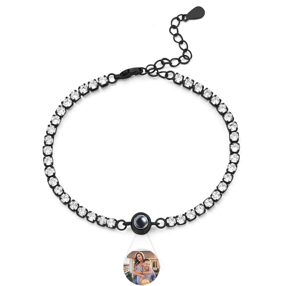 Custom Photo Projection Tennis Bracelet Personalized Trendy Circle Photo Bracelet Gifts For Him - Giftlab
