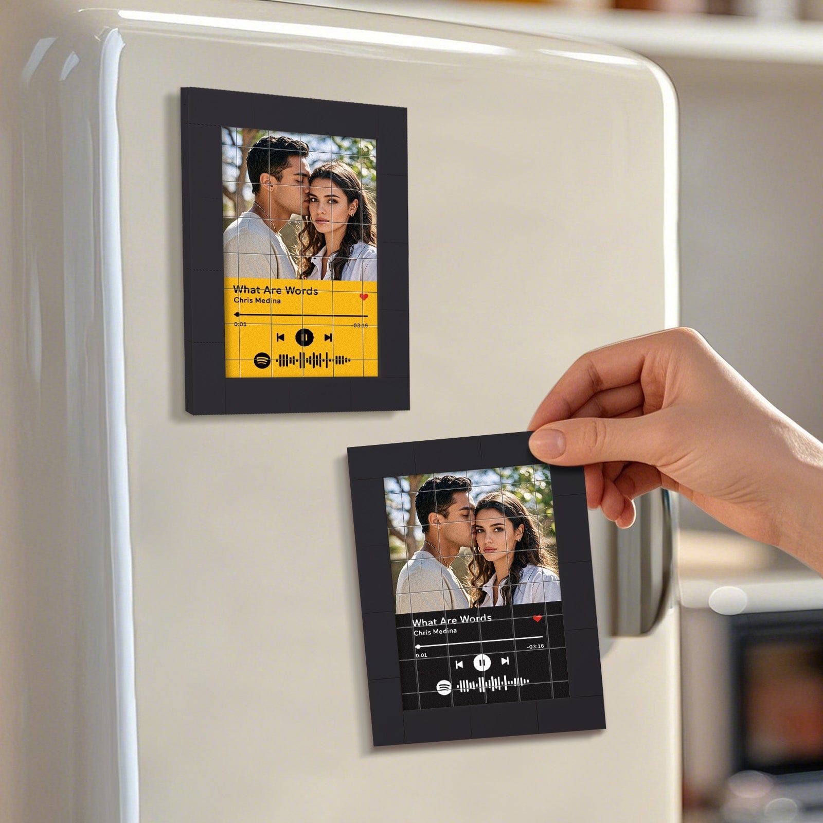 Customized Photo Building Blocks Fridge Magnet Personalized Spotify Music Fridge Magnet Gift Ideas - Giftlab
