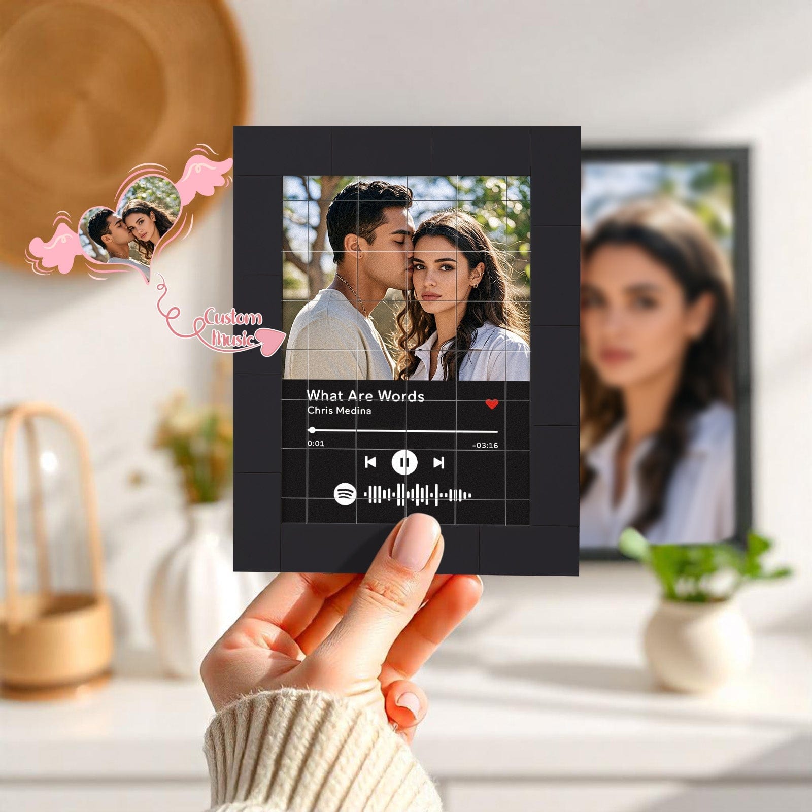 Customized Photo Building Blocks Fridge Magnet Personalized Spotify Music Fridge Magnet Gift Ideas - Giftlab