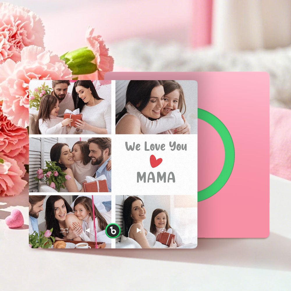 Personalised Music Fridge Magnets That Plays Music with 5 Photos Mother's Day Gifts for Mum We Love You MAMA - GiftLab