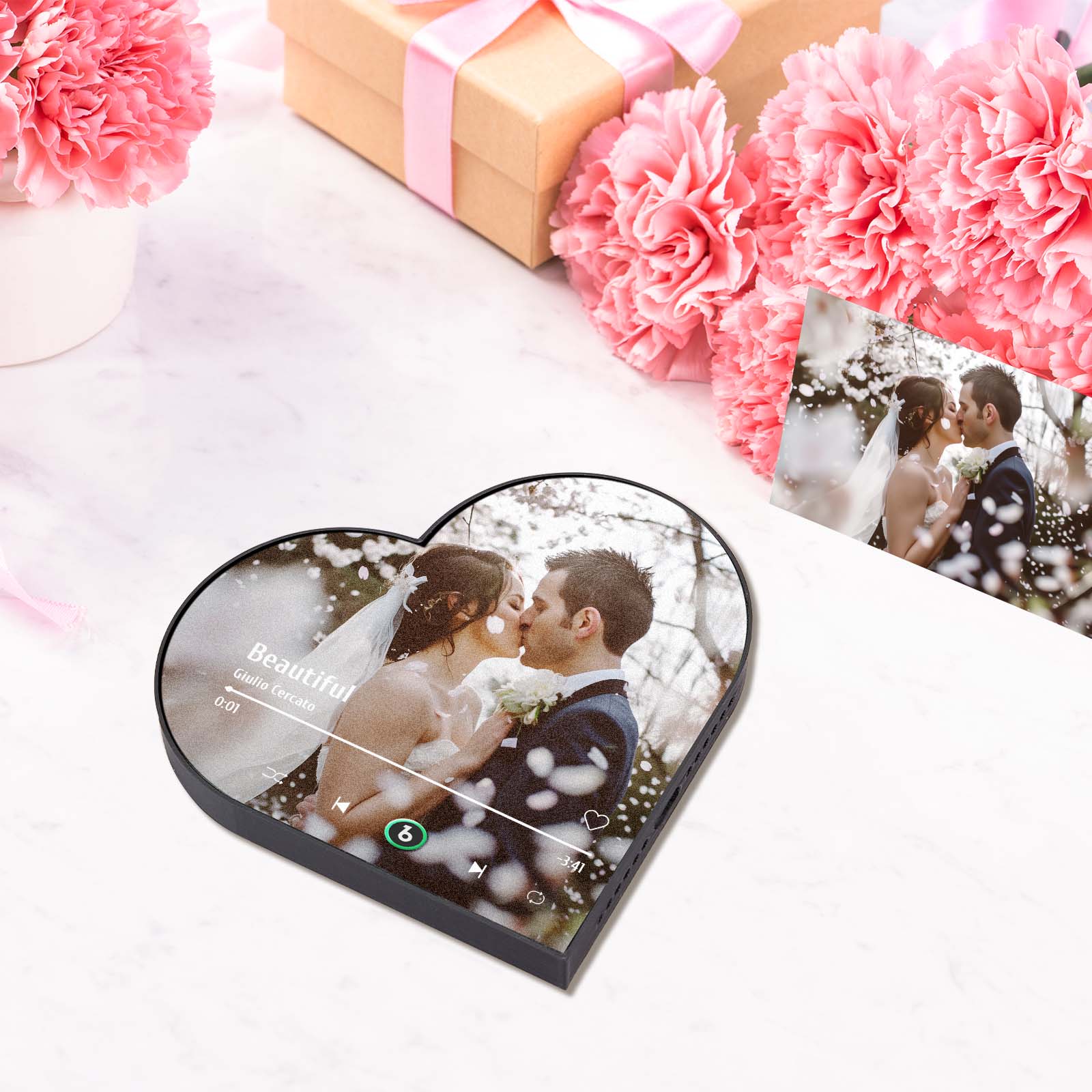 Custom Music Fridge Magnet Custom Heart Frame Album Fridge Magnet Music Wall Photo Sticker Wedding Gift for Bride