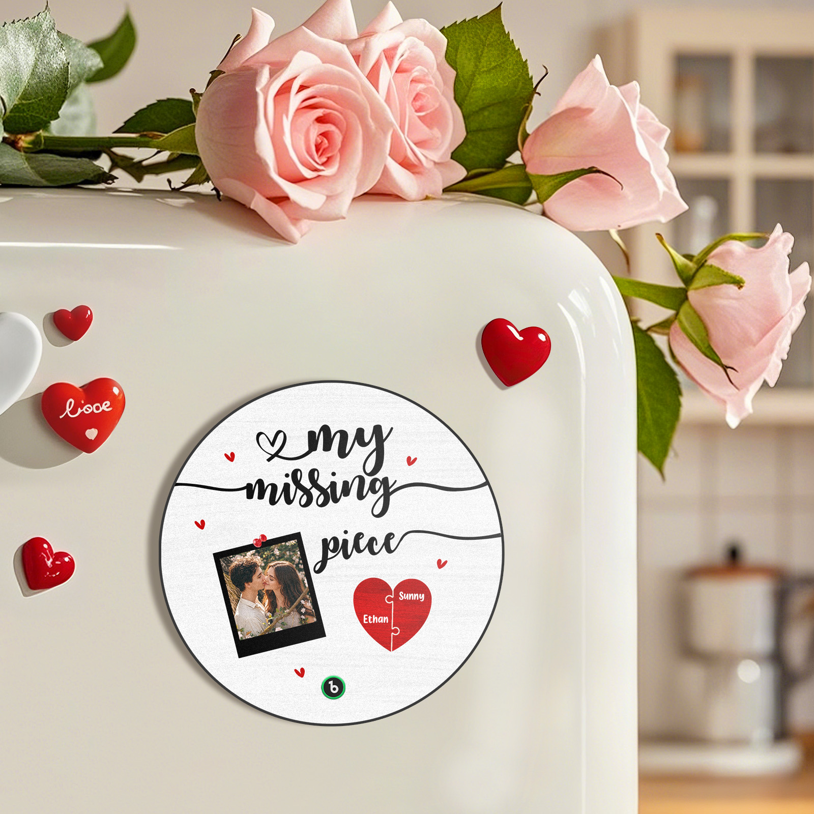 My Missing Piece Custom Photo Music Fridge Magnet Personalized Fridge Magnet Anniversary Gifts Gifts for Couples