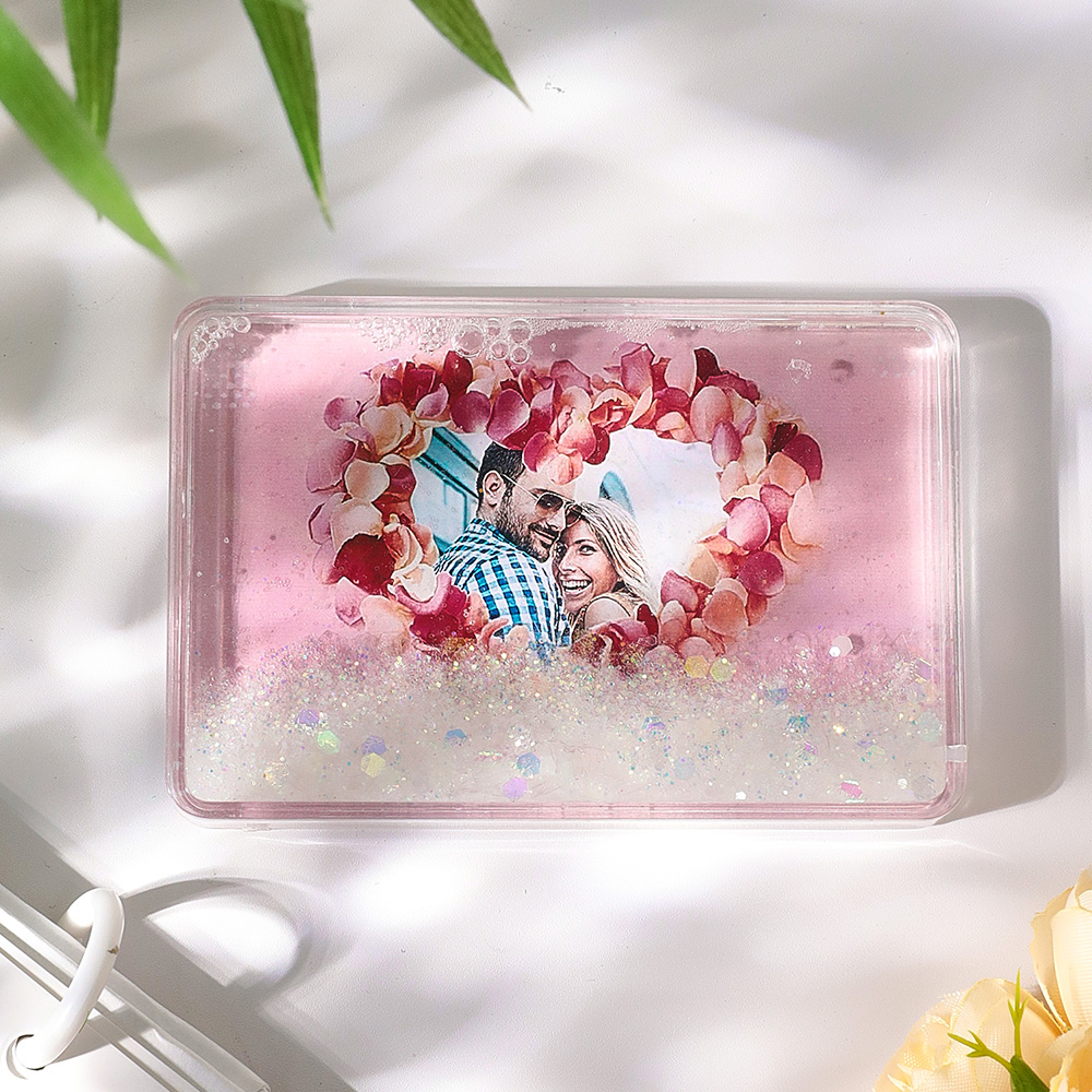 Custom Quicksand Fridge Magnet Personalized Photo Refrigerator Magnet Home Decoration for Lover - GiftlabUS