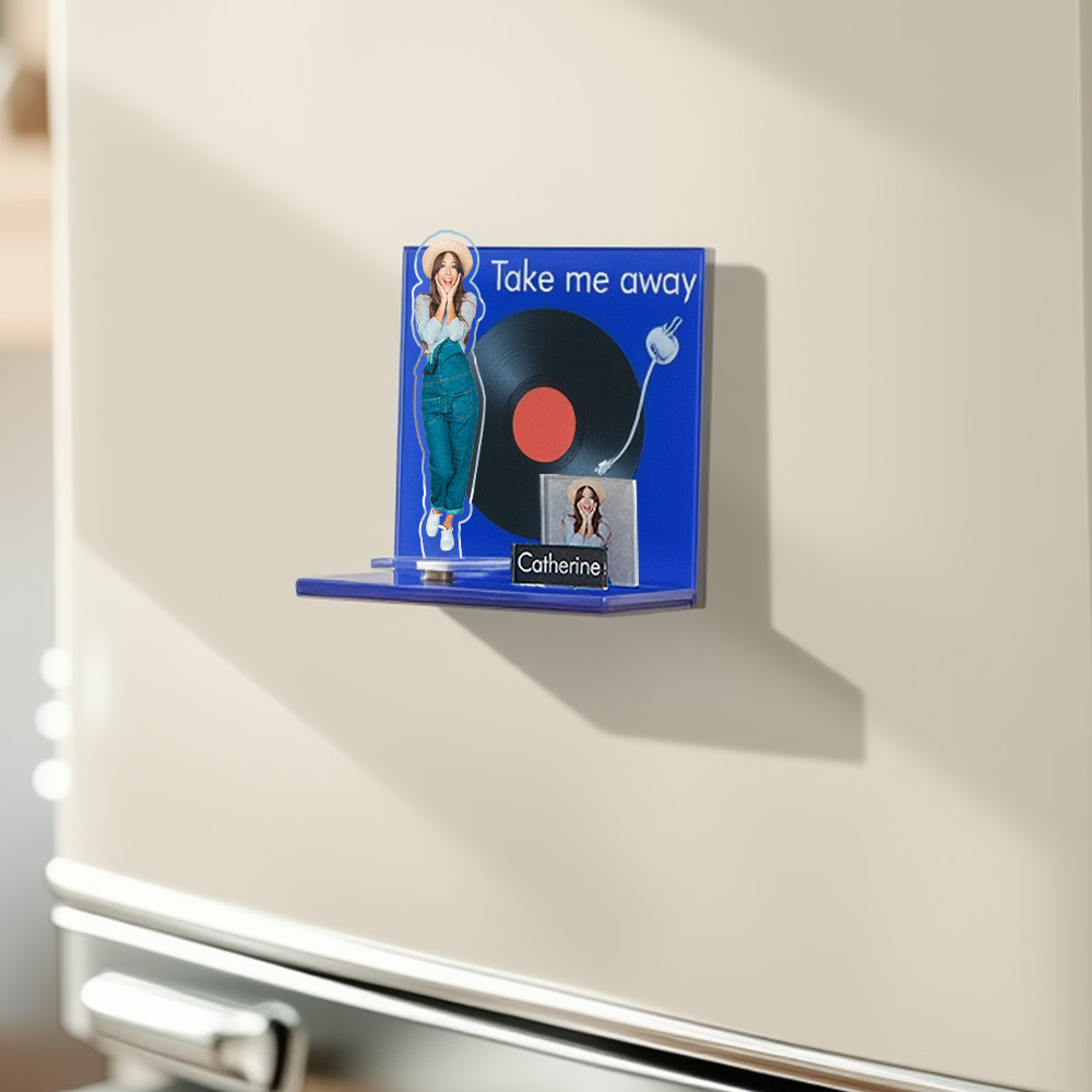 Custom Fridge Magnet Personalized Cartoon Photo and Name Refrigerator Magnet Home Decoration - GiftlabUS