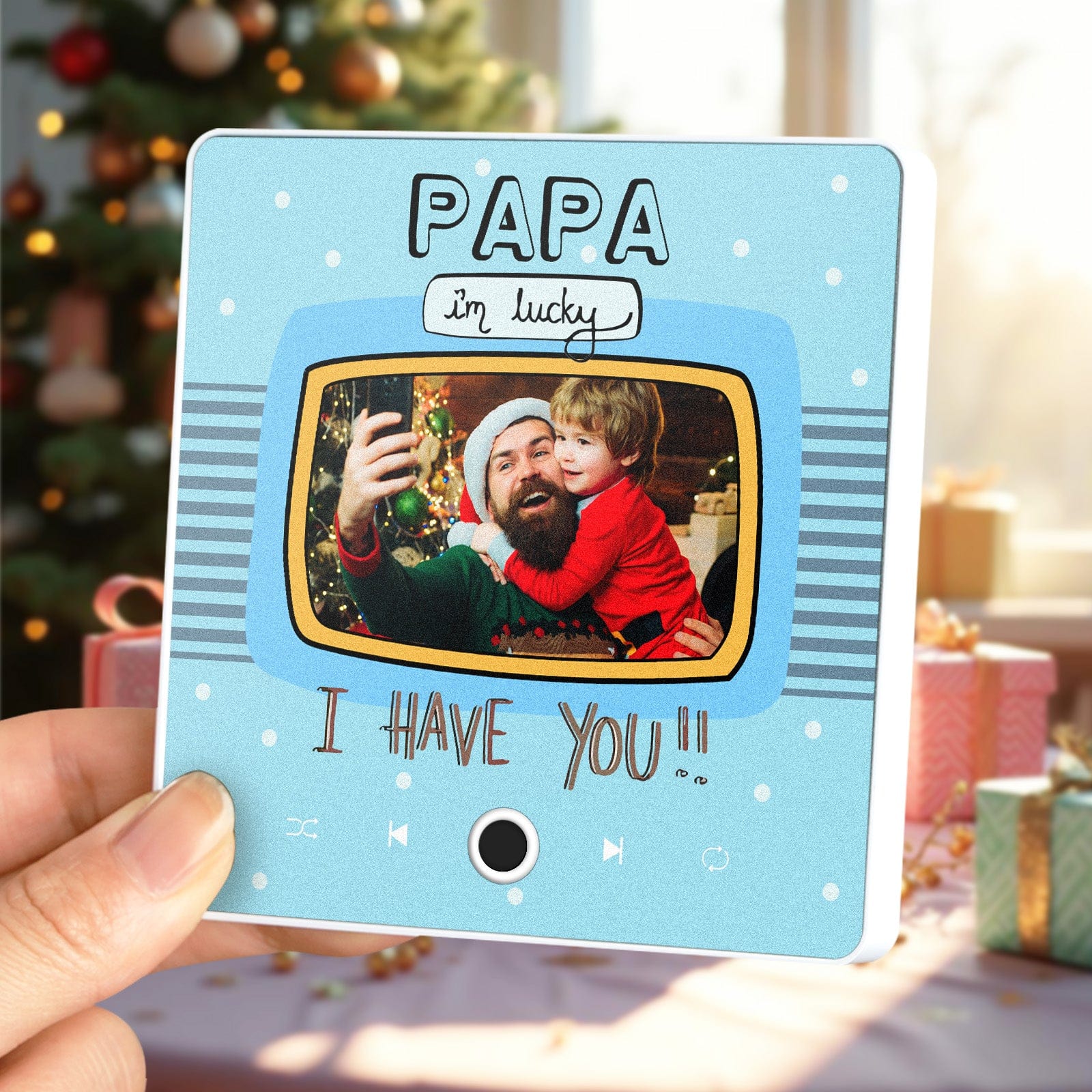 Personalized Music Fridge Magnet Gift for Dad Custom Music Magnets Can Play Songs Christmas Gifts Family Gifts - Giftlab