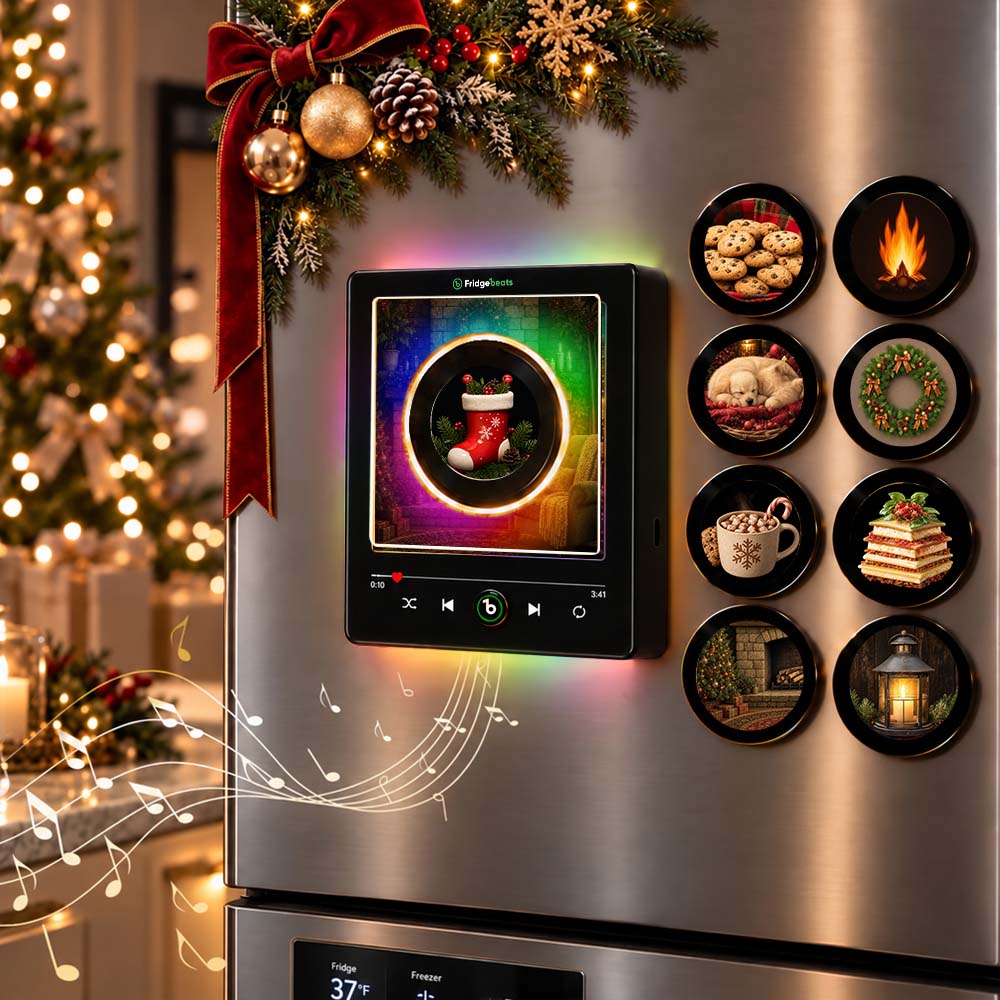 Christmas Gifts Magnetic Vinyl Record LED Night Light for Christmas Gift – Rotating Disc Fridge Magnet Decor for Home, Office & Music Lovers Fridgebeats V6.0 - GiftlabUS