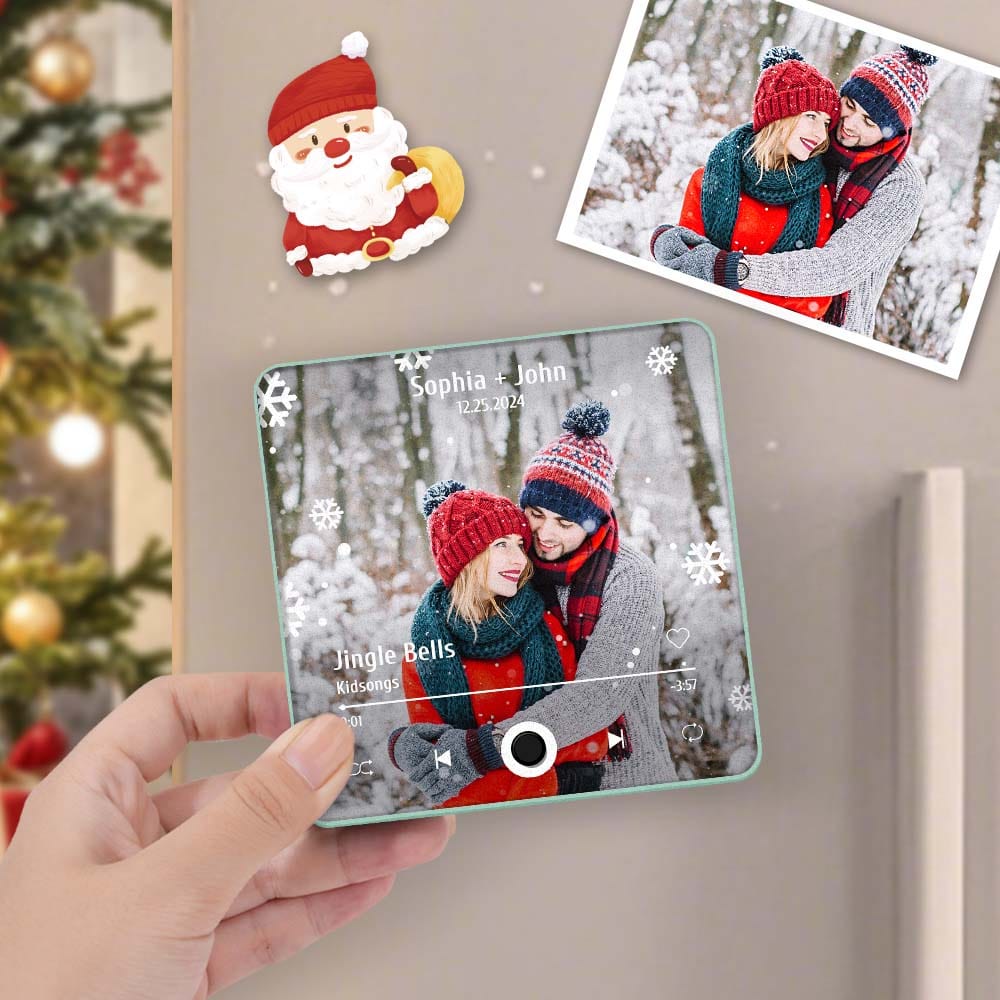Custom Photo Music Fridge Magnet Christmas Gifts for Family Personalized Music Magnets Can Play Songs - Giftlab