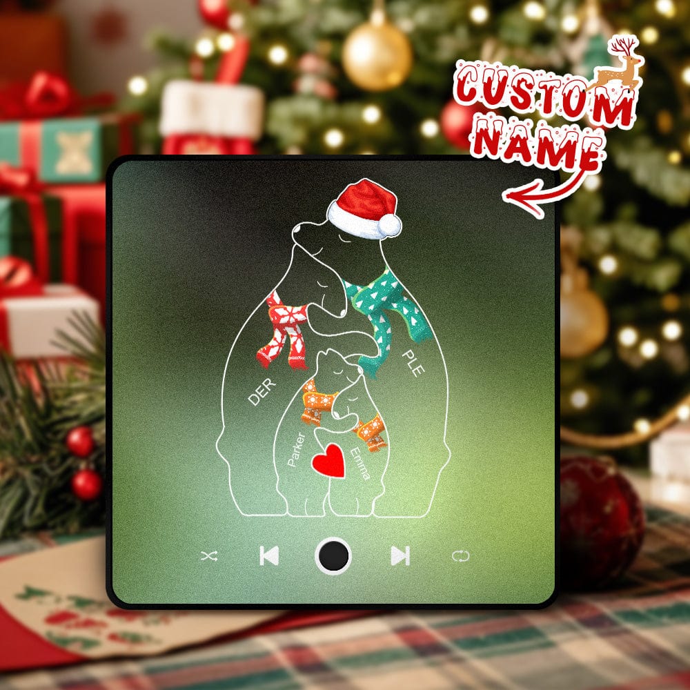 Customized Music Fridge Magnet Personalized Bear Fridge Magnet With Family Names Christmas Gift - Giftlab