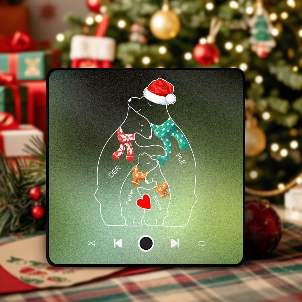 Customized Music Fridge Magnet Personalized Bear Fridge Magnet With Family Names Christmas Gift - Giftlab