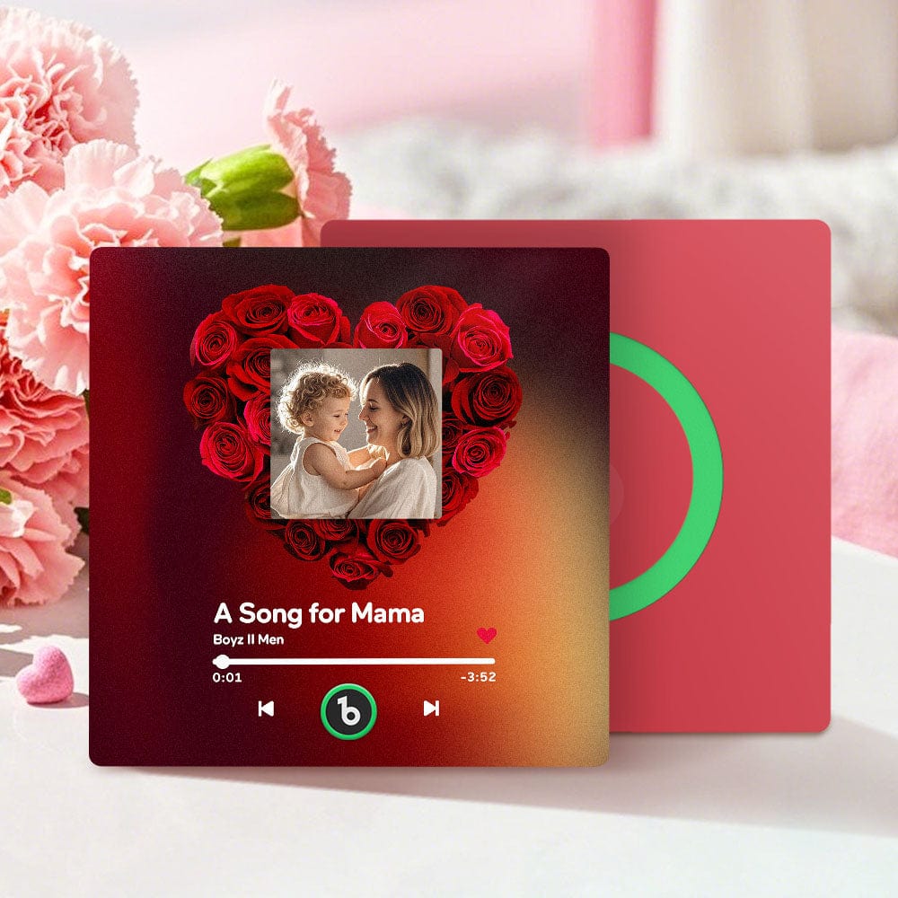 Personalised Fridge Magnet That Play Songs FridgeBeats Gifts for Mum With Rose - GiftLab