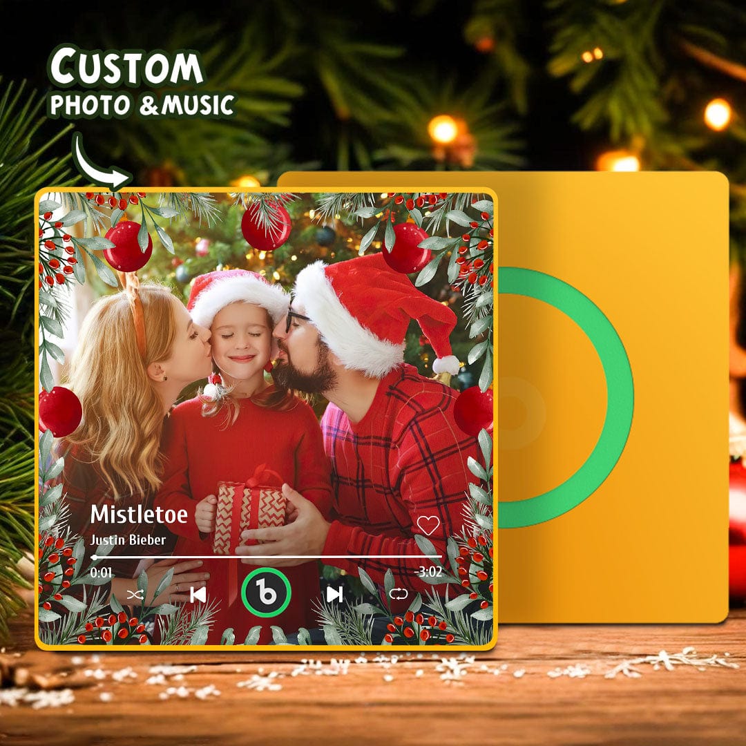 Personalized Family Photo Music Fridge Magnet Christmas Gifts for Family Custom Music Magnets Can Play Songs - Giftlab