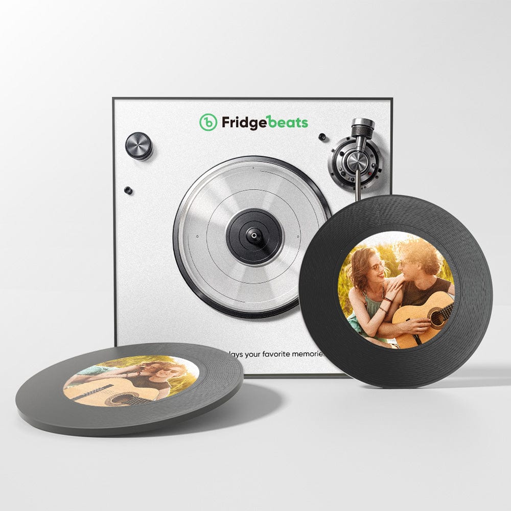 Custom Music & Photo Fridge Magnet Can Customize 1-6 Vinyl and Songs - Giftlab