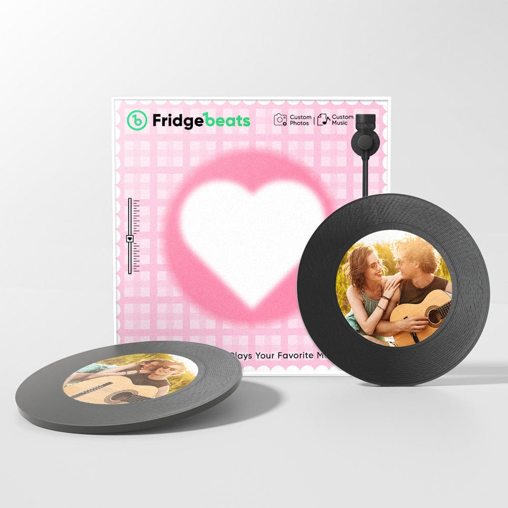 Custom Music & Photo Fridge Magnet Can Customize 1-6 Vinyl and Songs