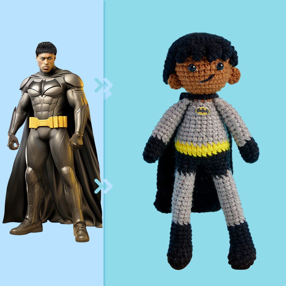 Full Body Customizable 1 Person Custom Crochet Doll Personalized Handwoven Mini Dolls Gifts - Batman - Giftlab